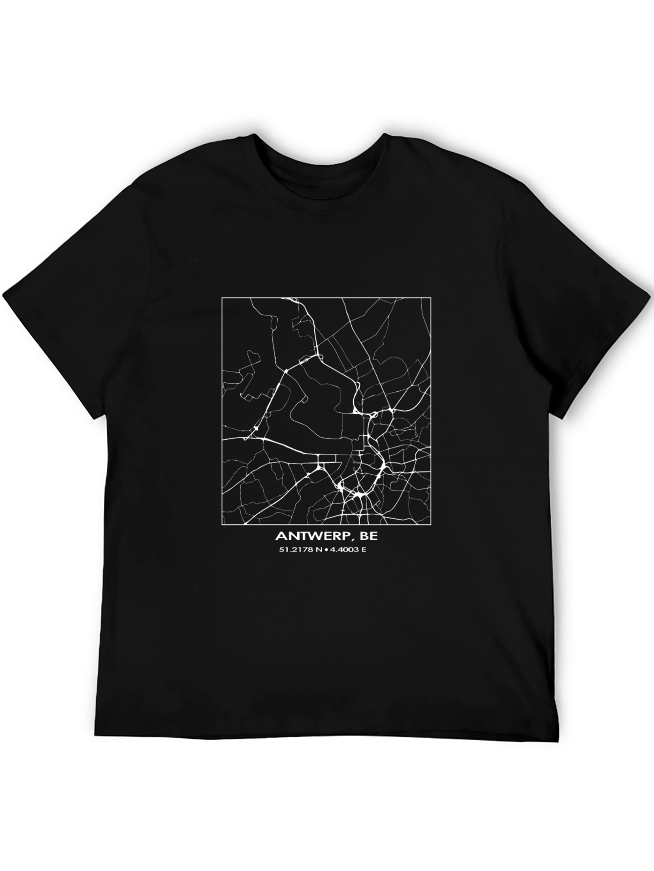 Antwerp BE Map T-Shirt - City Streets Graphic Tee