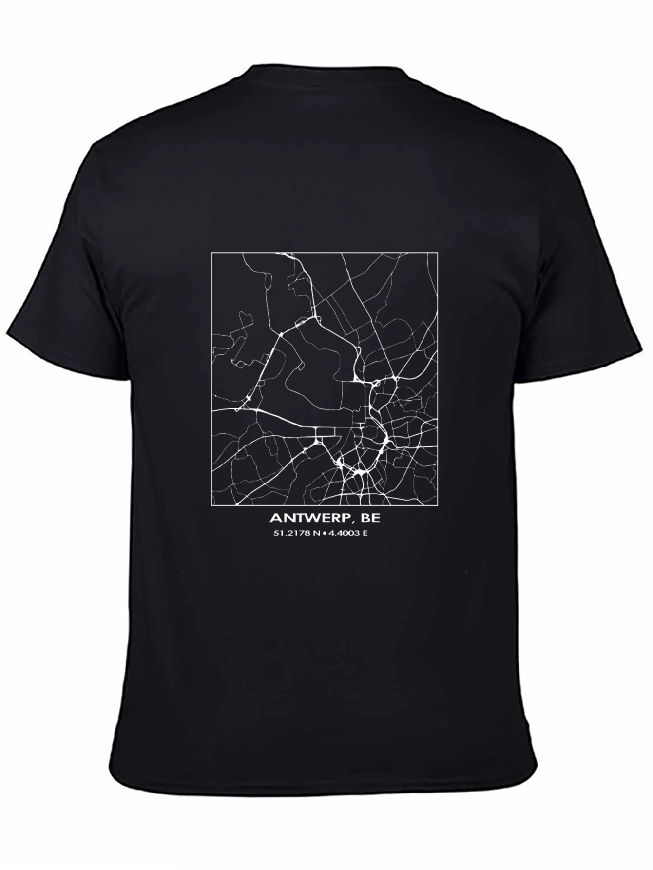 Antwerp BE Map T-Shirt - City Streets Graphic Tee