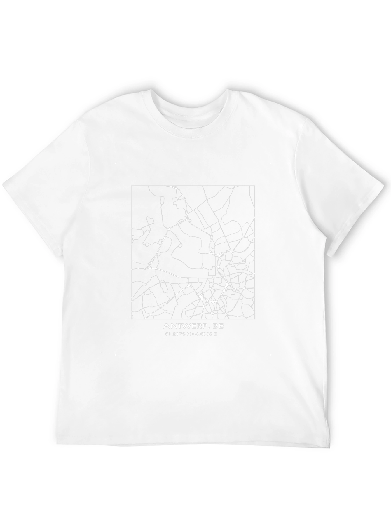 Antwerp BE Map T-Shirt - City Streets Graphic Tee