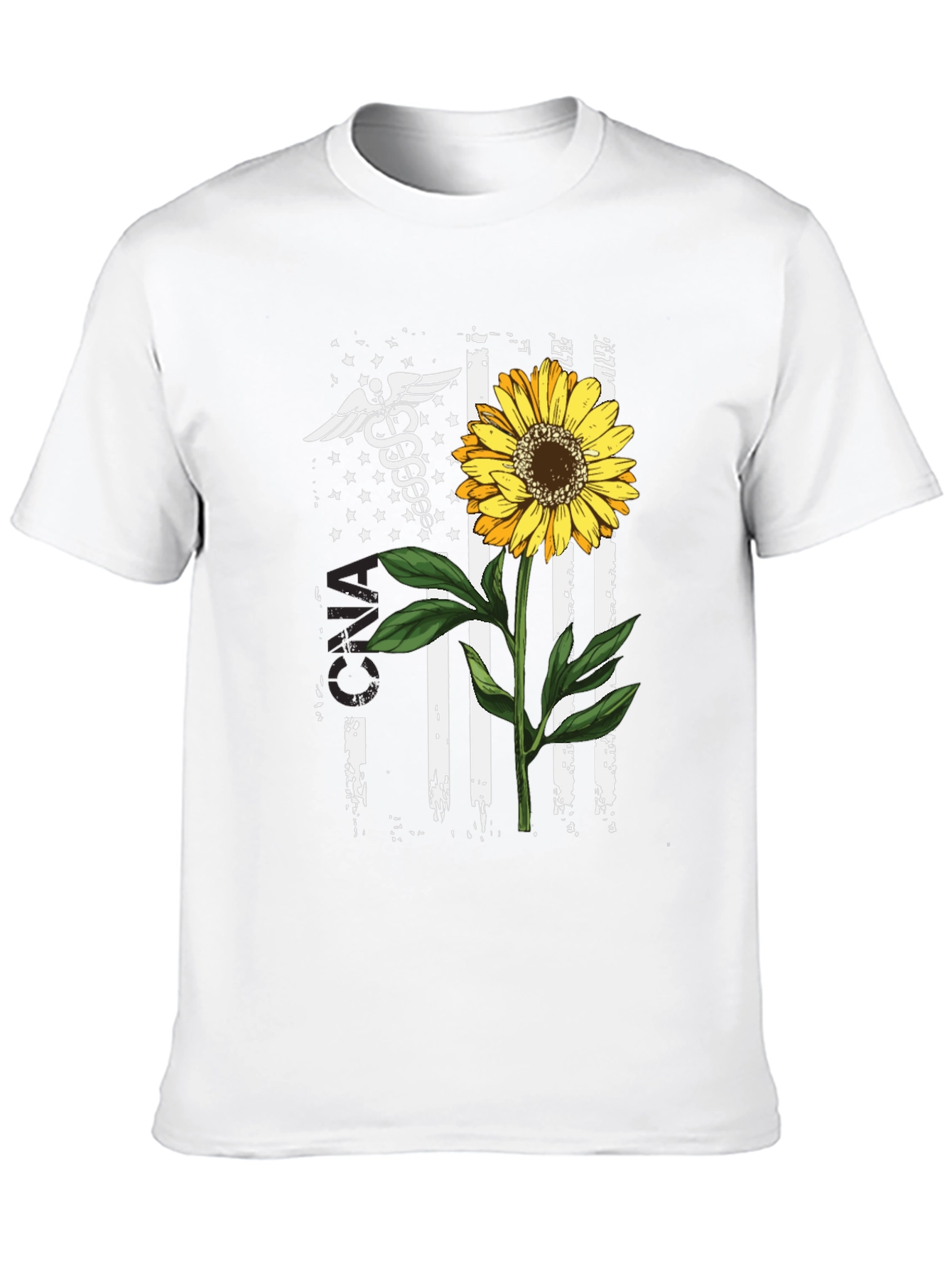 American Flag Sunflower Nurse T-Shirt