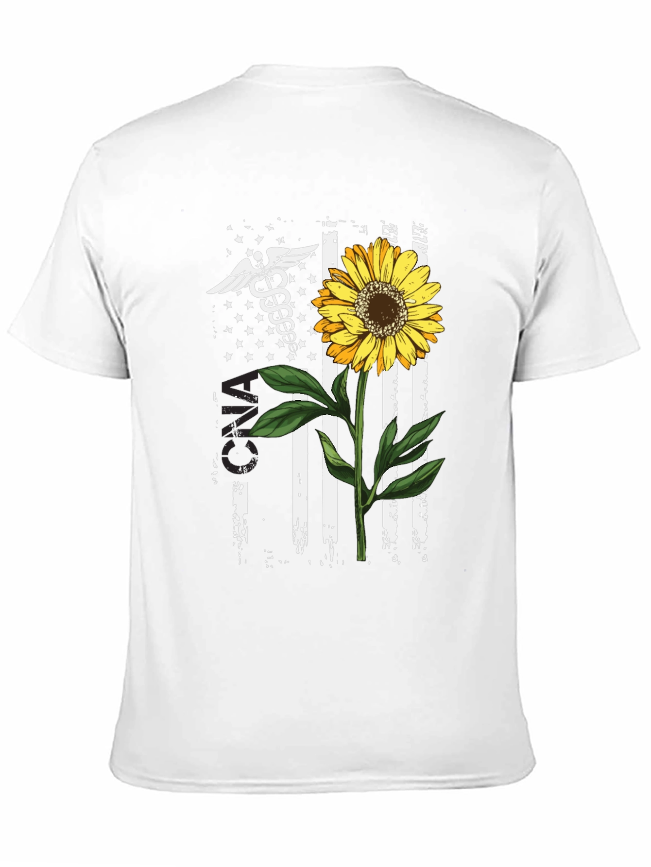 American Flag Sunflower Nurse T-Shirt