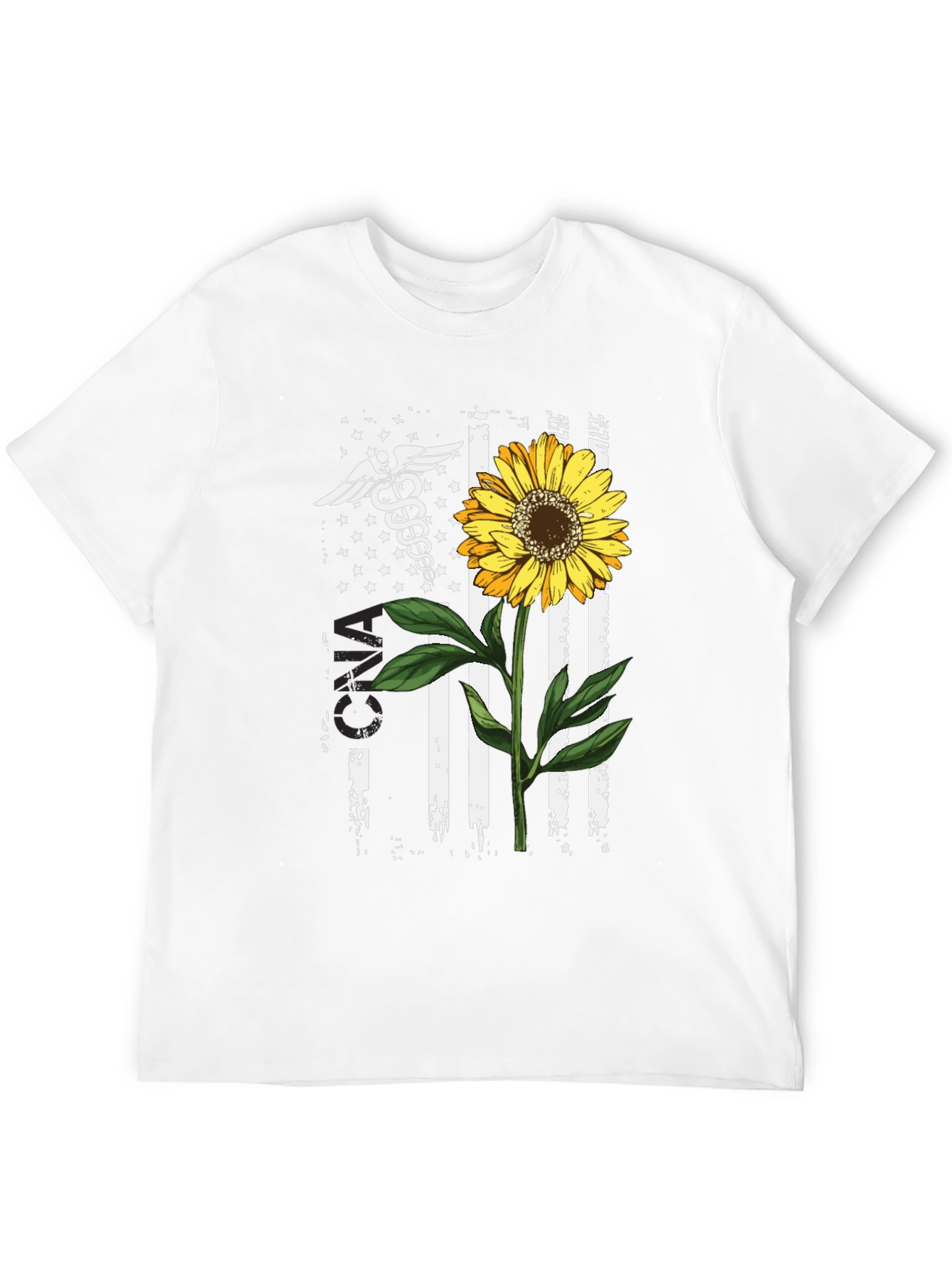 American Flag Sunflower Nurse T-Shirt