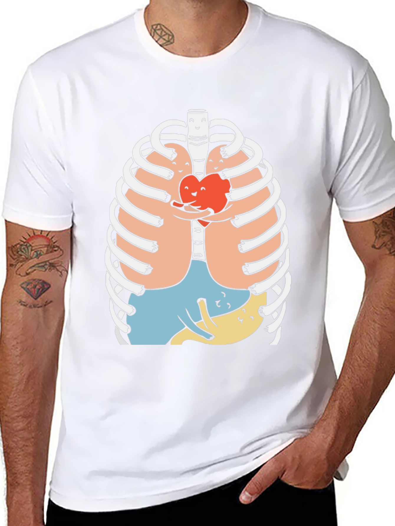 Anatomical Rib Cage Graphic Print T-Shirt