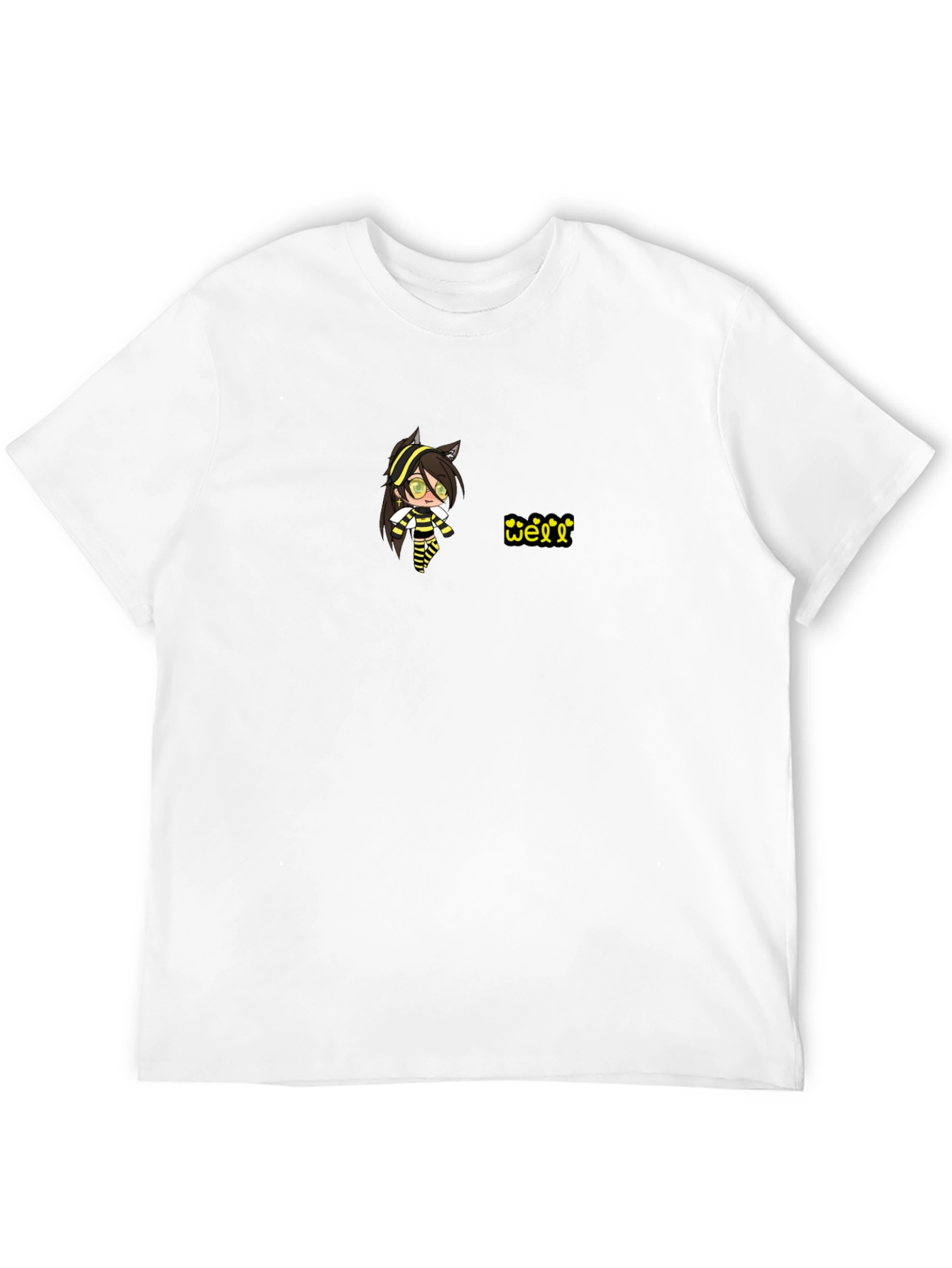 Black T-Shirt with Animated Character Design