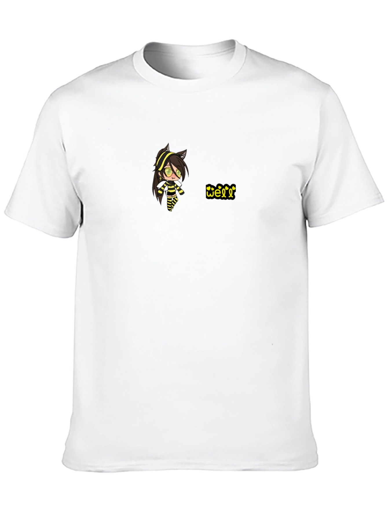 Black T-Shirt with Animated Character Design