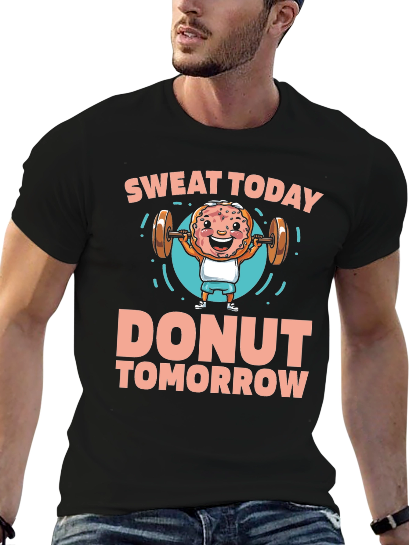 Sweat Today Donut Tomorrow Graphic T-Shirt