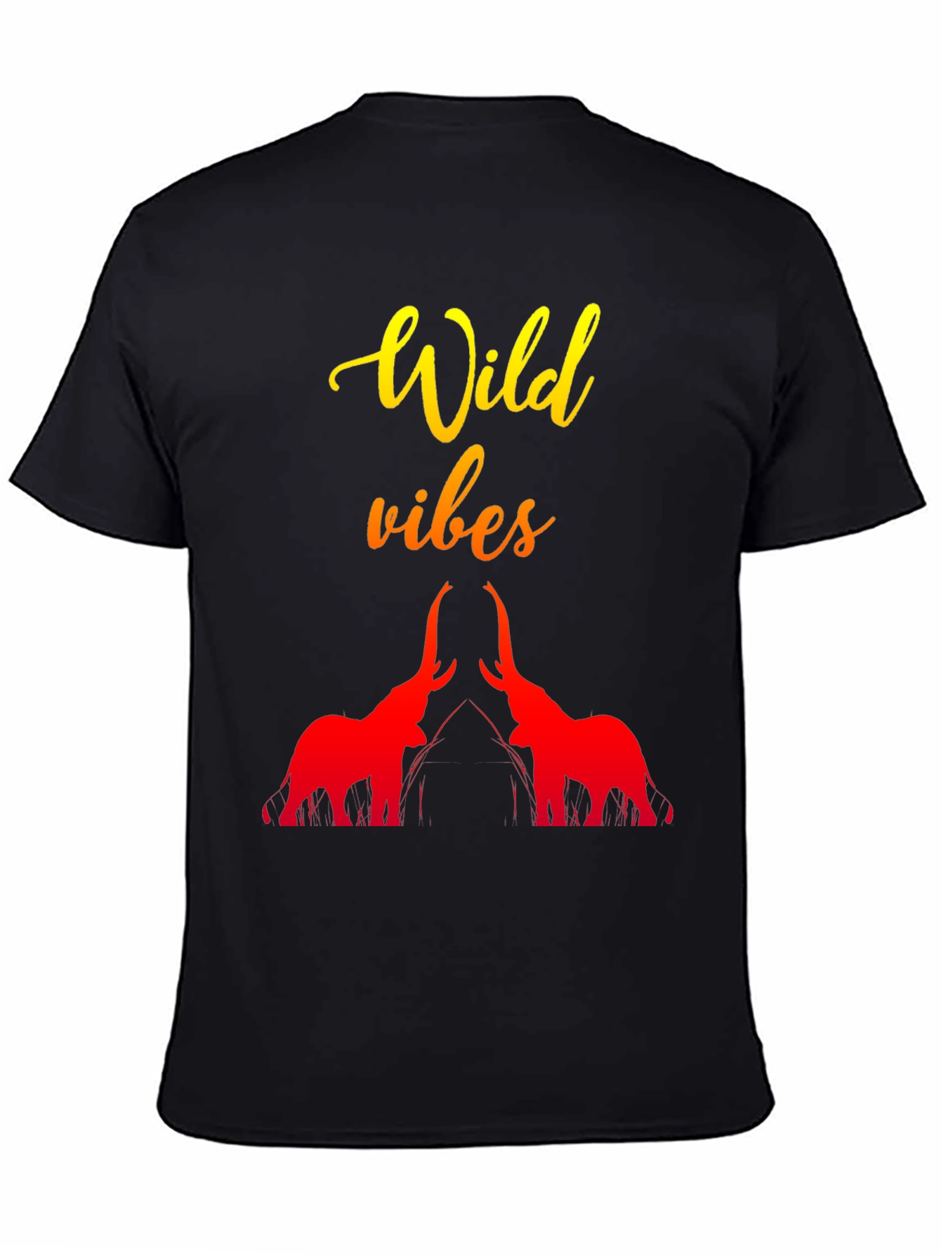 Wild Vibes Elephant Graphic Tee - Black
