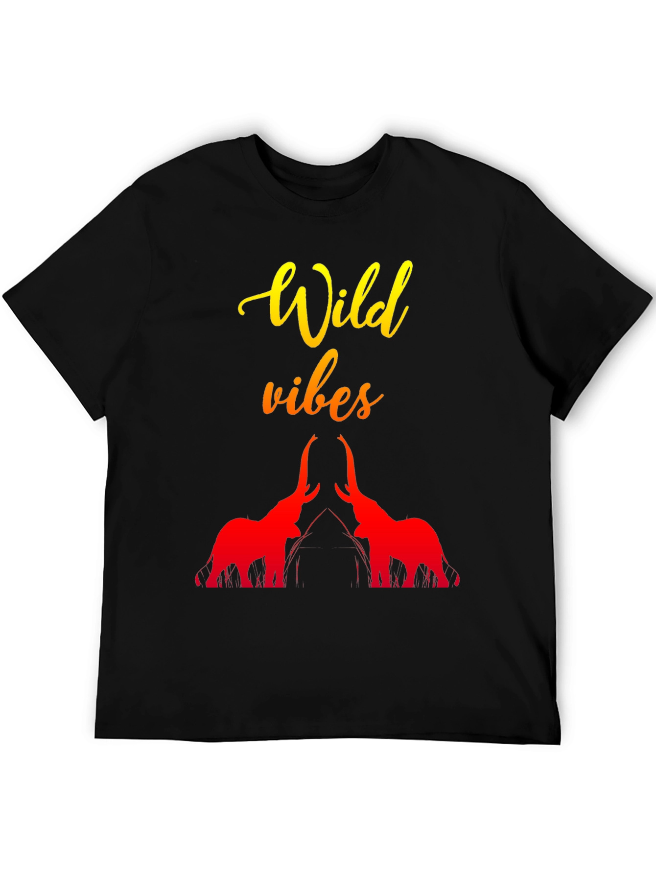 Wild Vibes Elephant Graphic Tee - Black