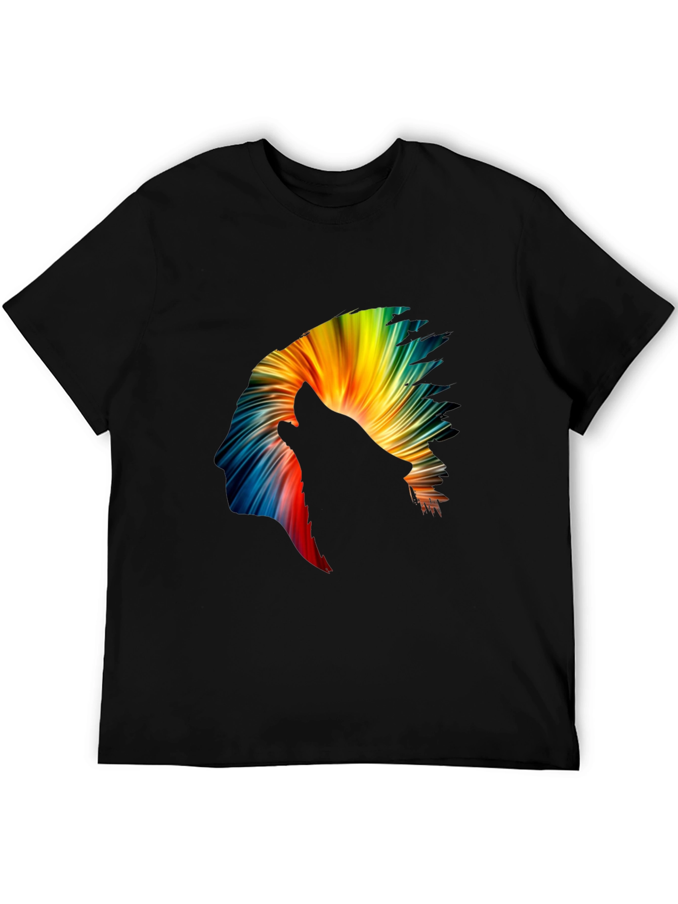 Wolf Headdress Graphic Black T-Shirt