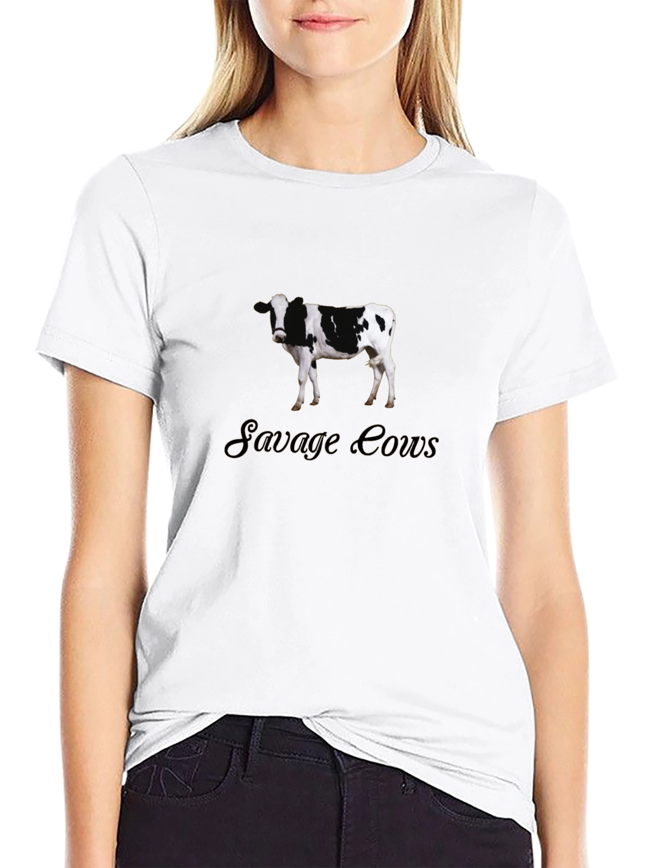 Savage Cows Graphic Black T-Shirt