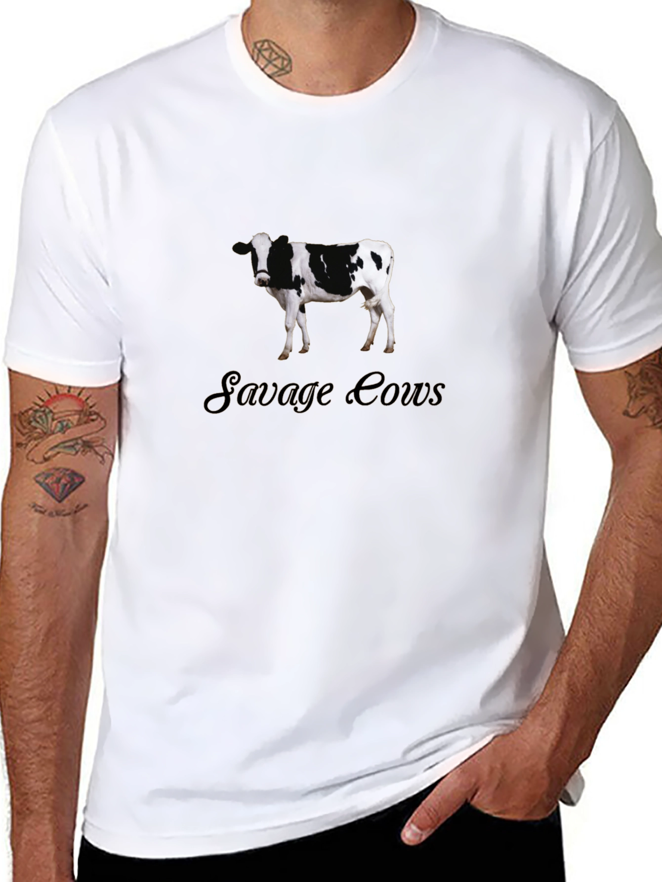 Savage Cows Graphic Black T-Shirt