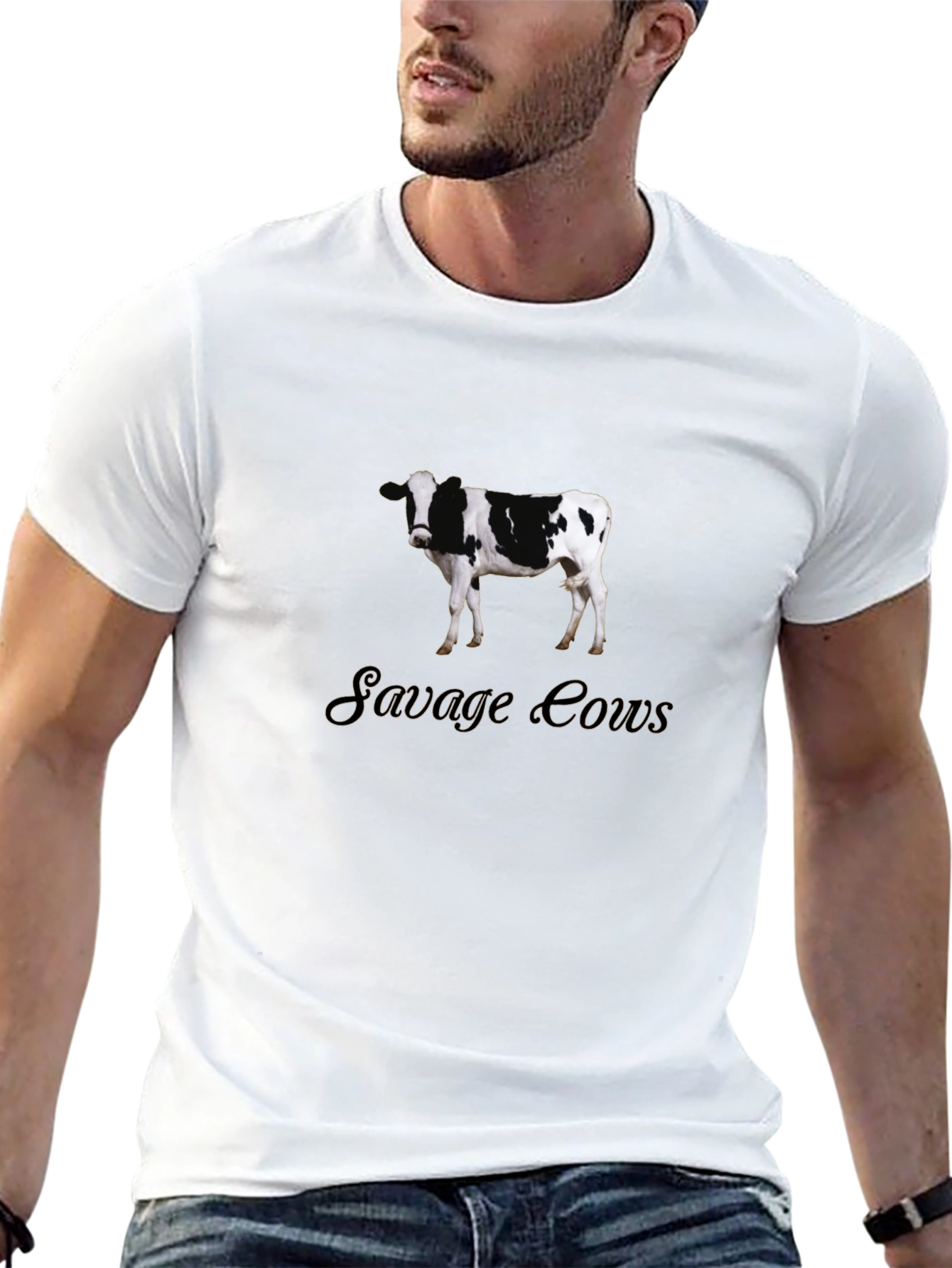 Savage Cows Graphic Black T-Shirt