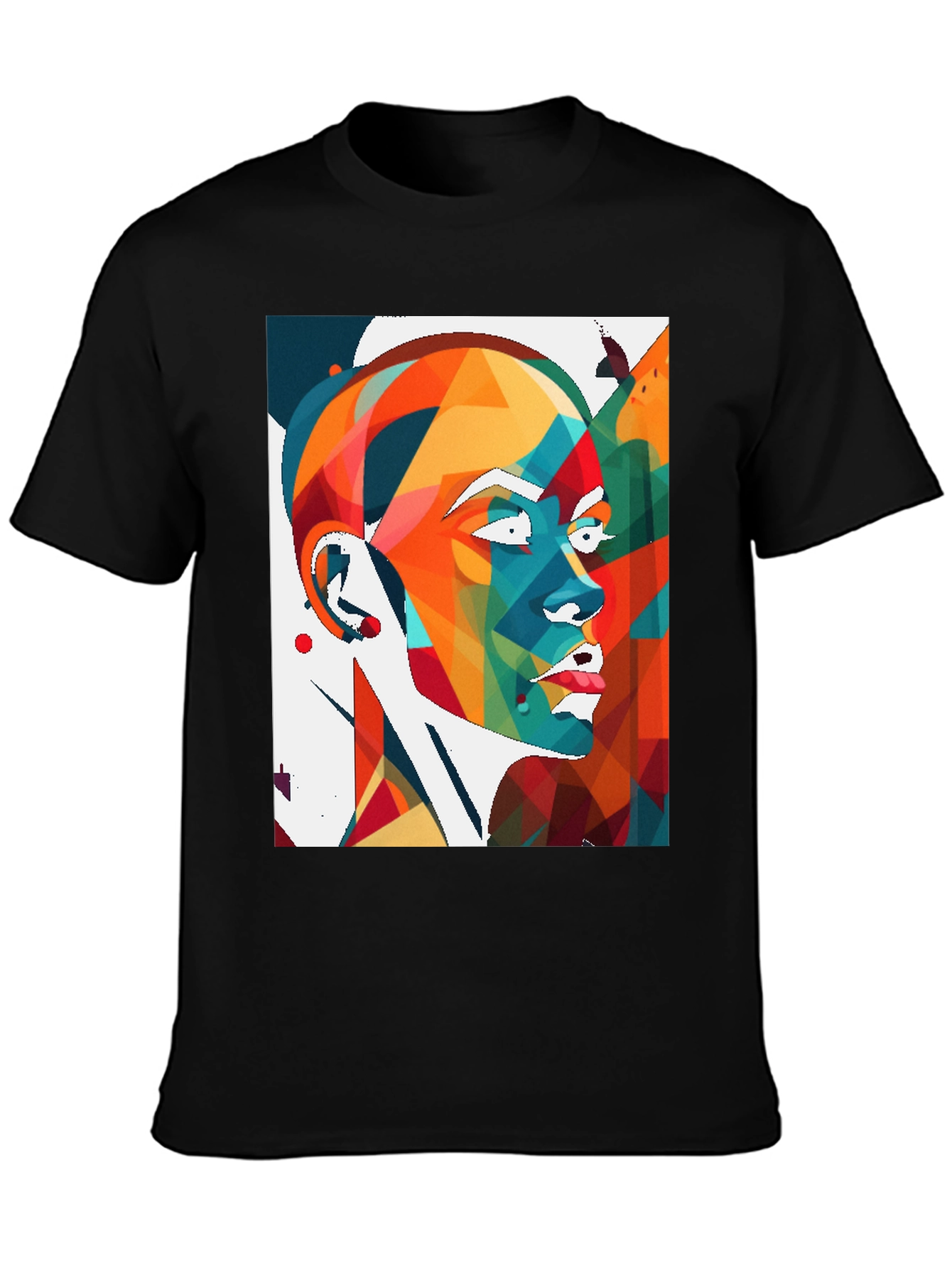 Abstract Geometric Woman Black T-Shirt