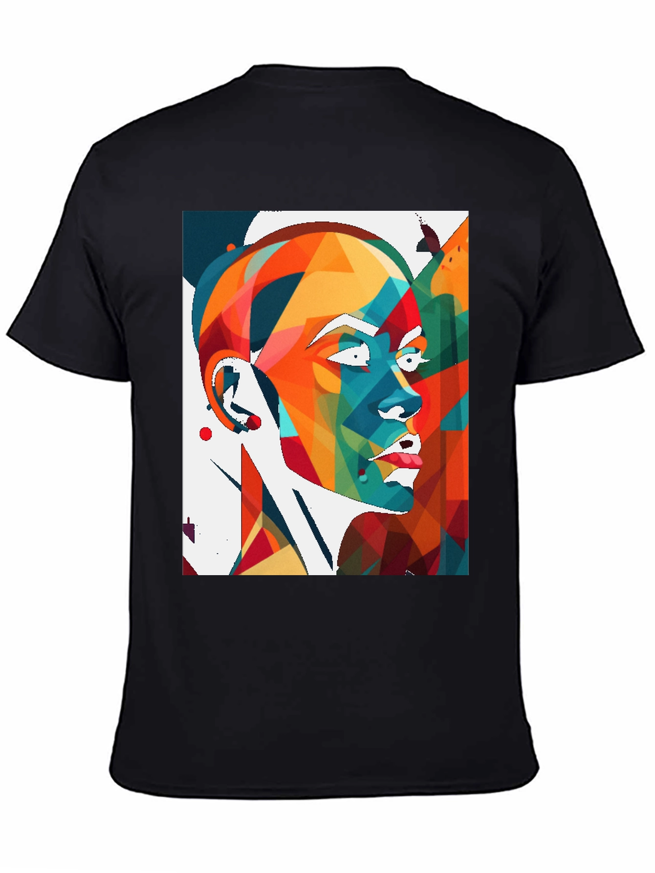 Abstract Geometric Woman Black T-Shirt