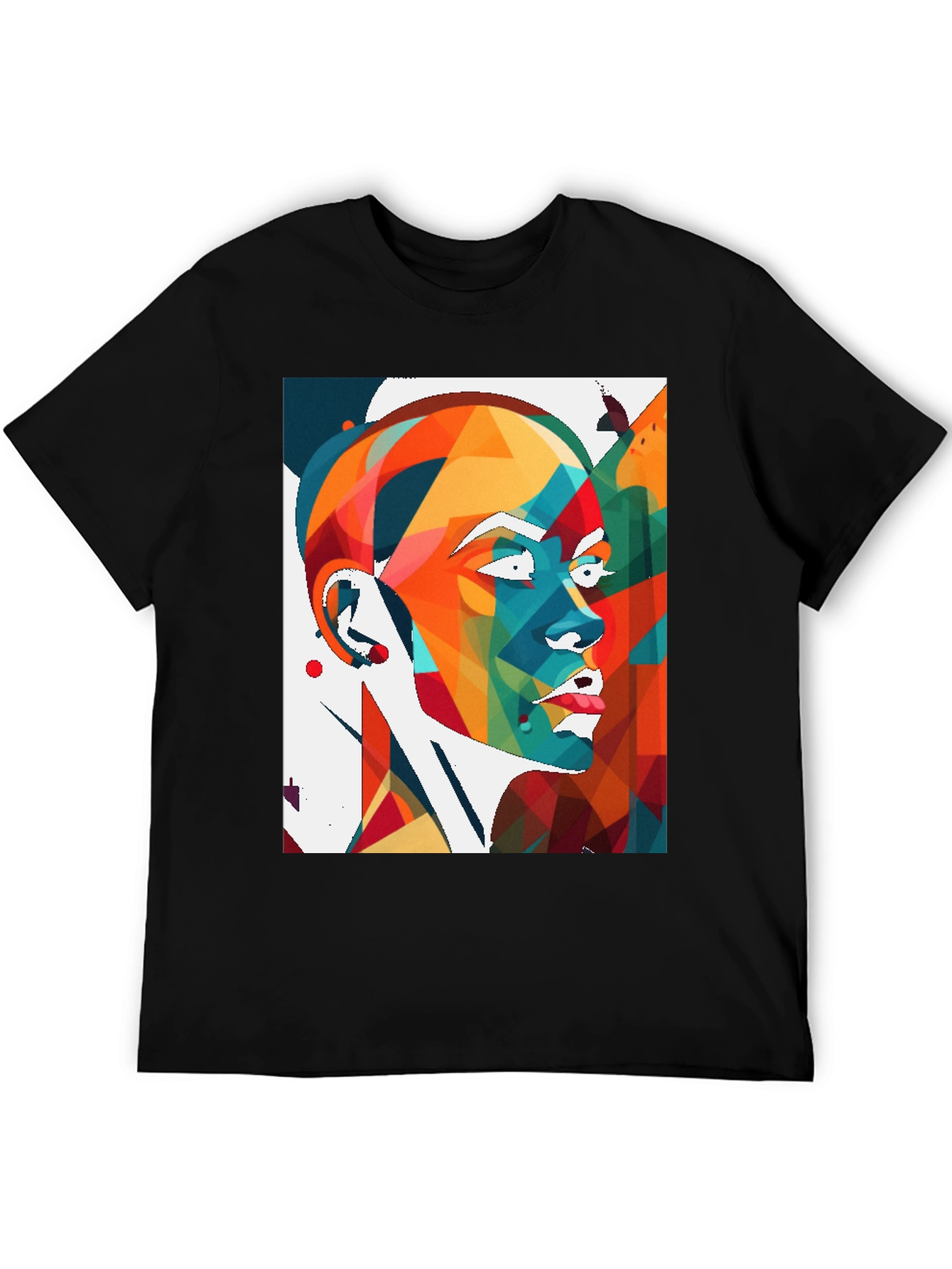Abstract Geometric Woman Black T-Shirt