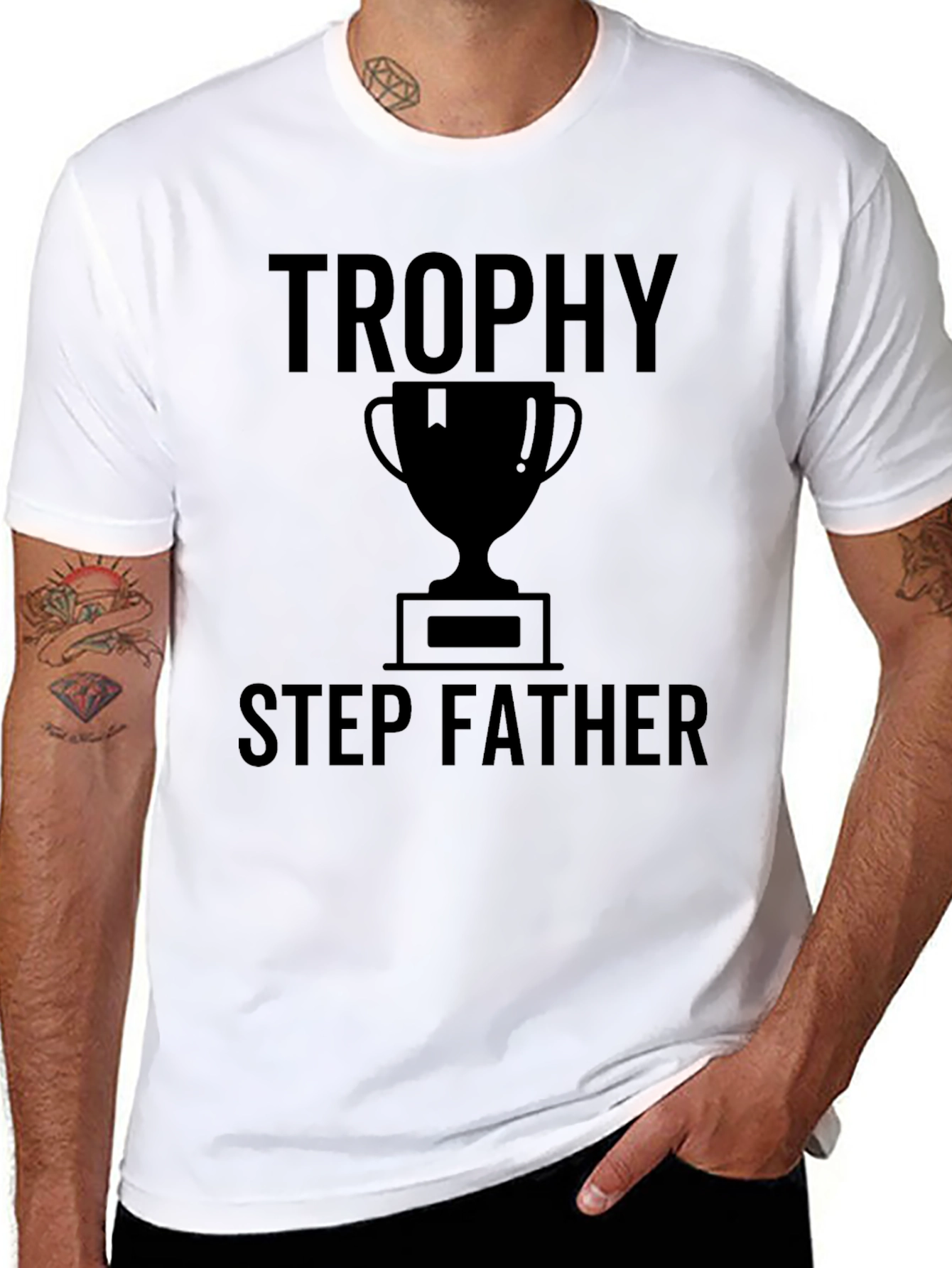 Trophy Step Father T-Shirt - Novelty Gift
