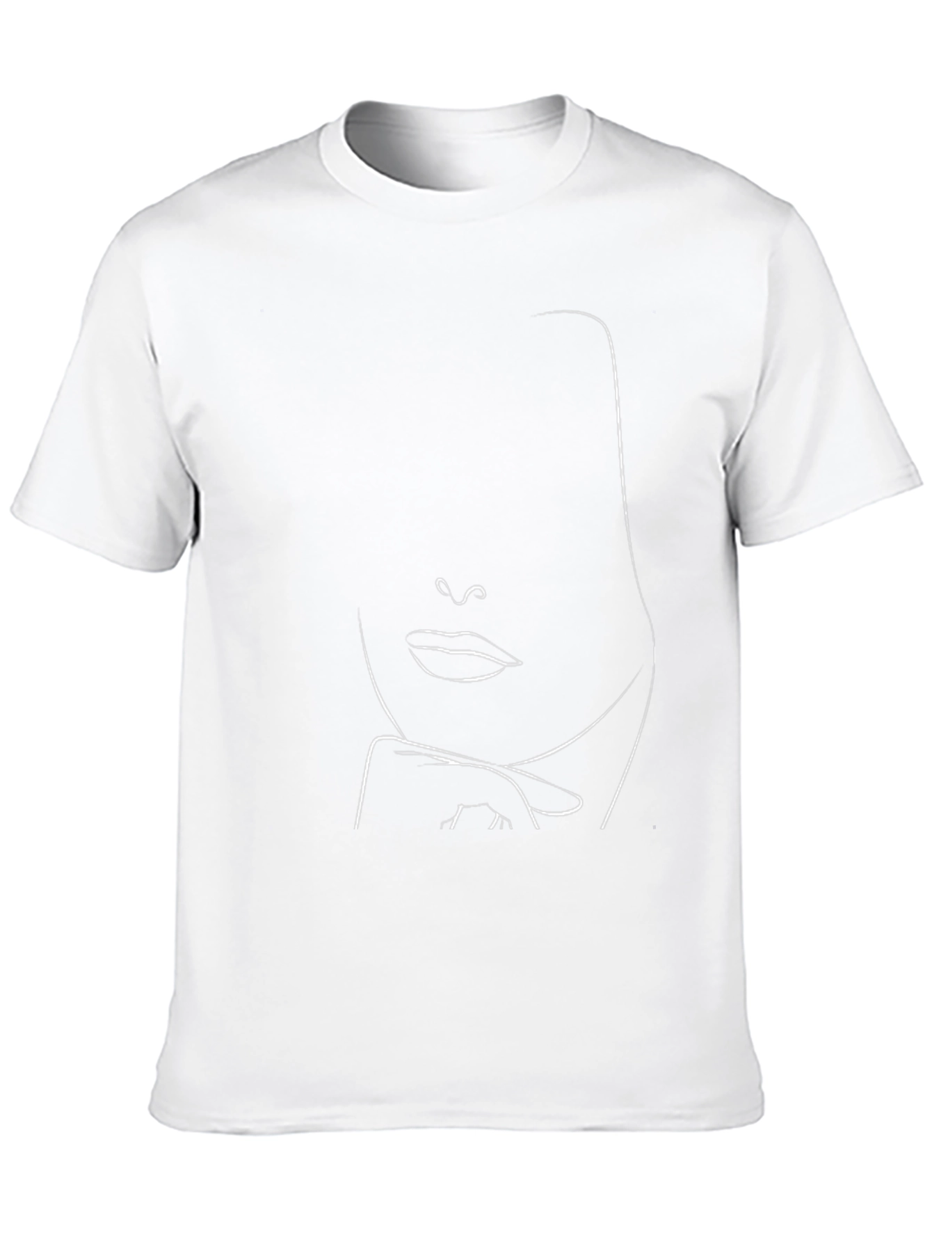 Abstract Face Line Art Graphic T-Shirt