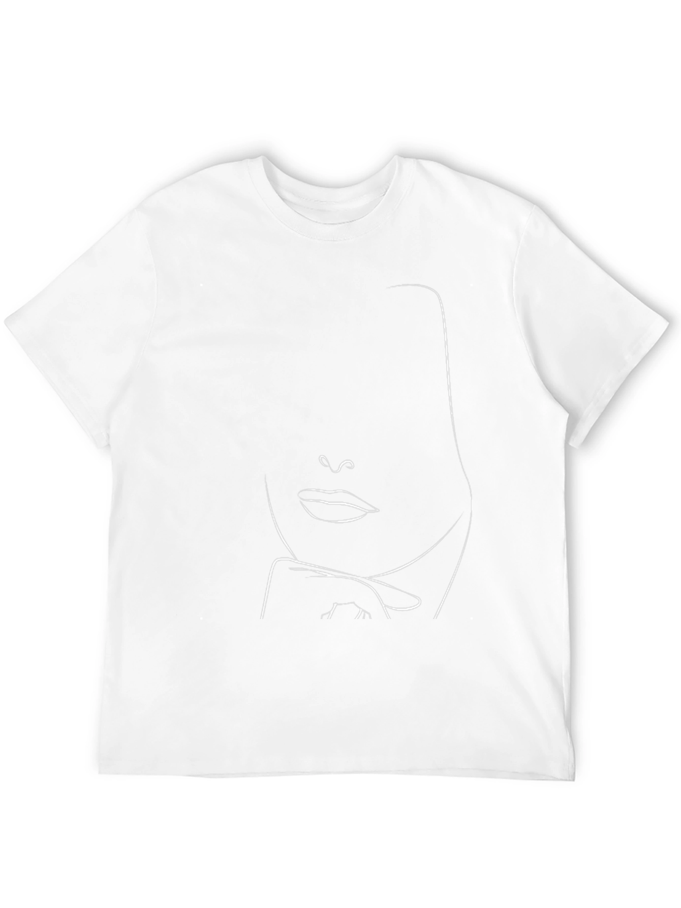 Abstract Face Line Art Graphic T-Shirt