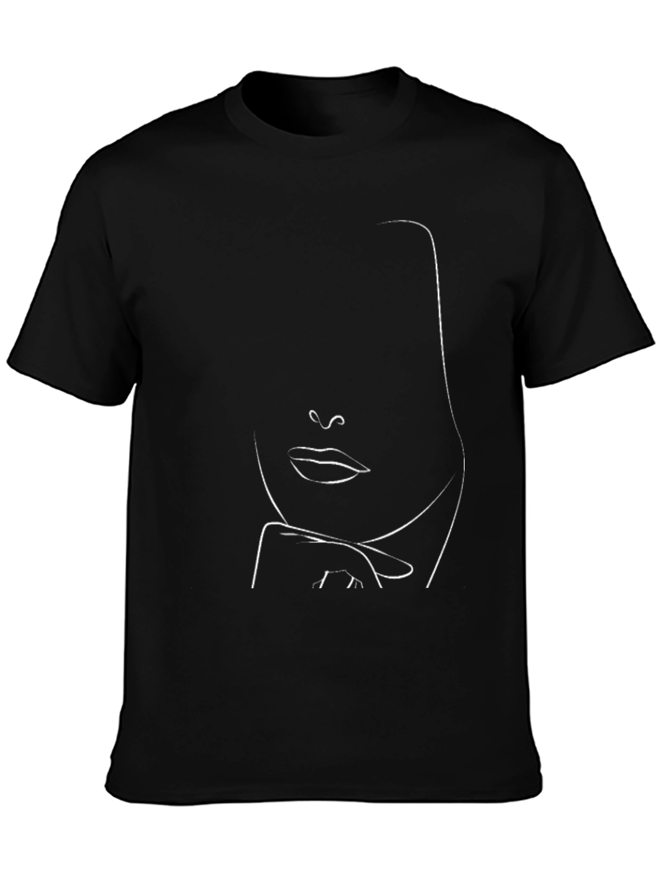 Abstract Face Line Art Graphic T-Shirt