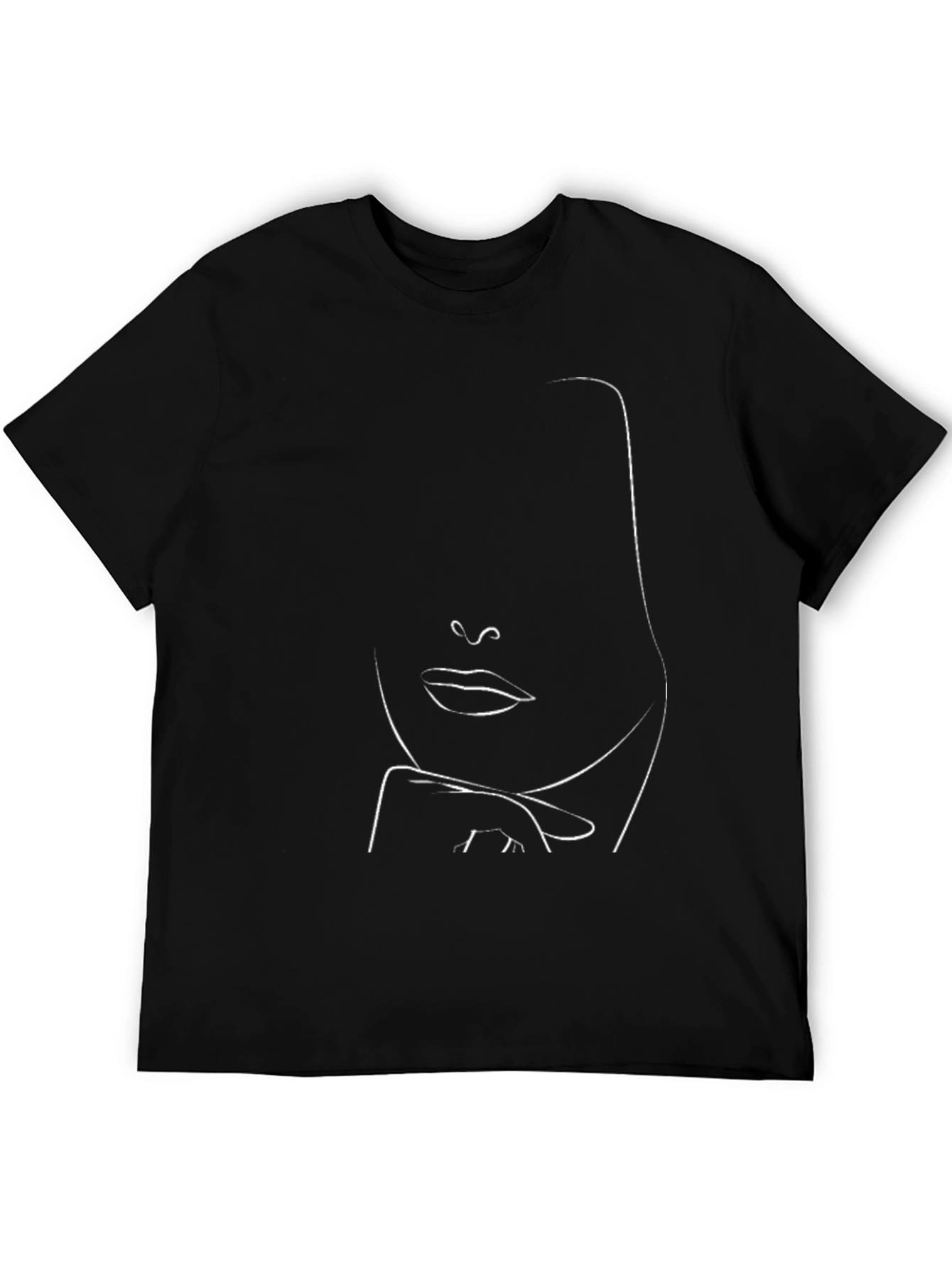 Abstract Face Line Art Graphic T-Shirt