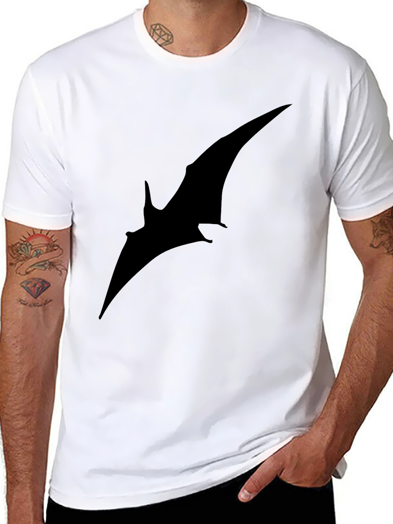 Pterodactyl Silhouette Black T-Shirt