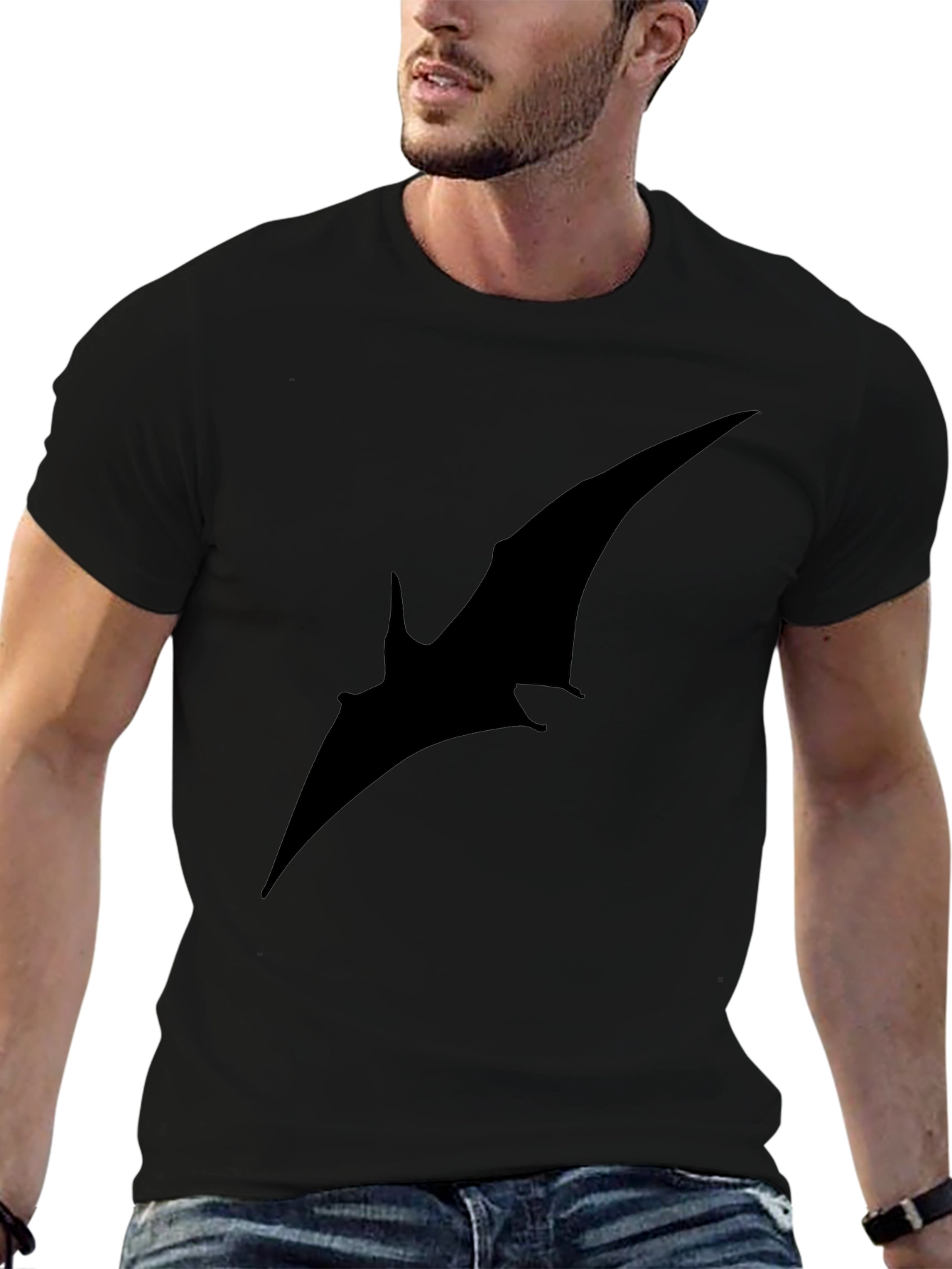 Pterodactyl Silhouette Black T-Shirt