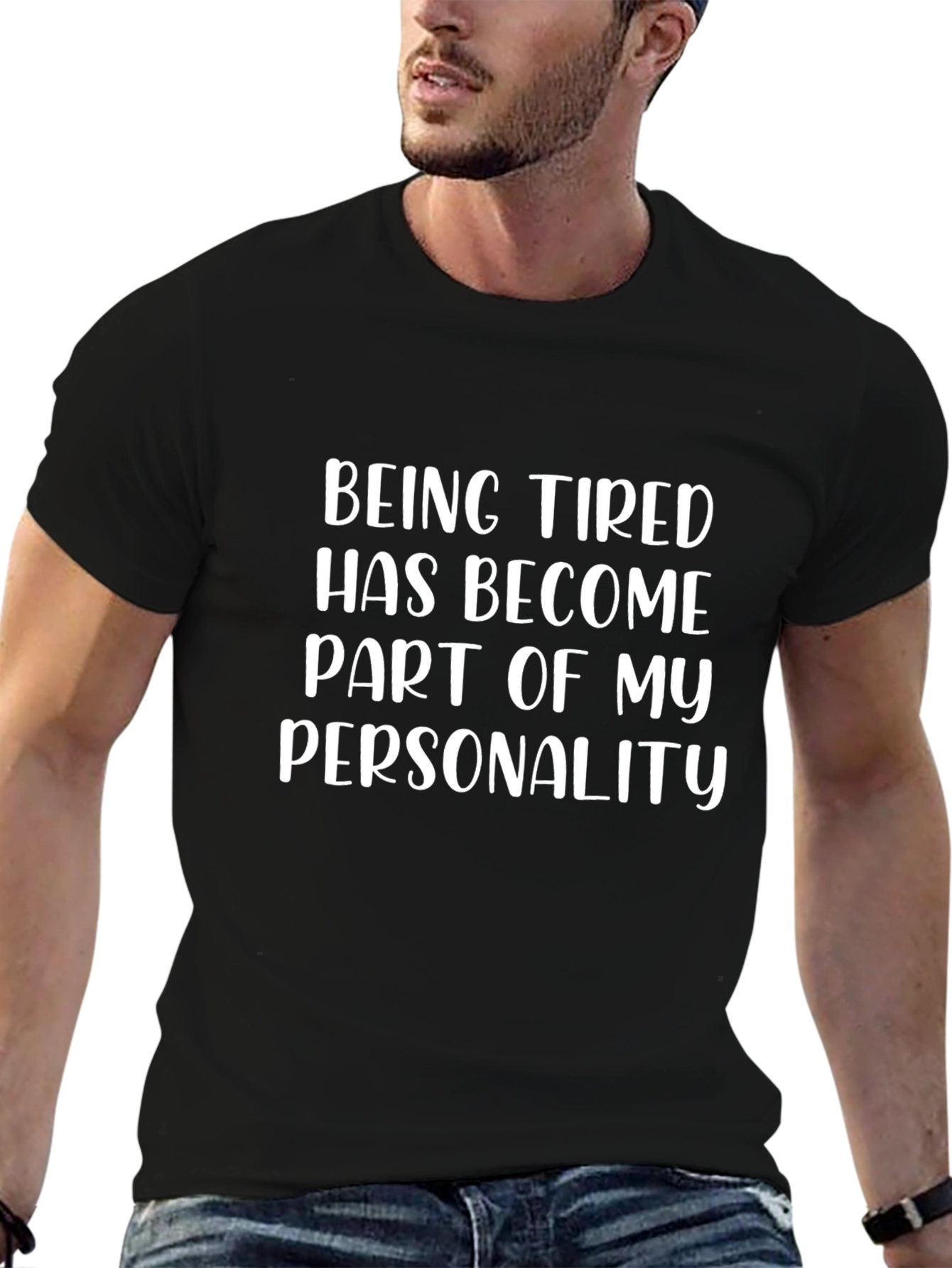 Tired Personality T-Shirt - Black Graphic Tee