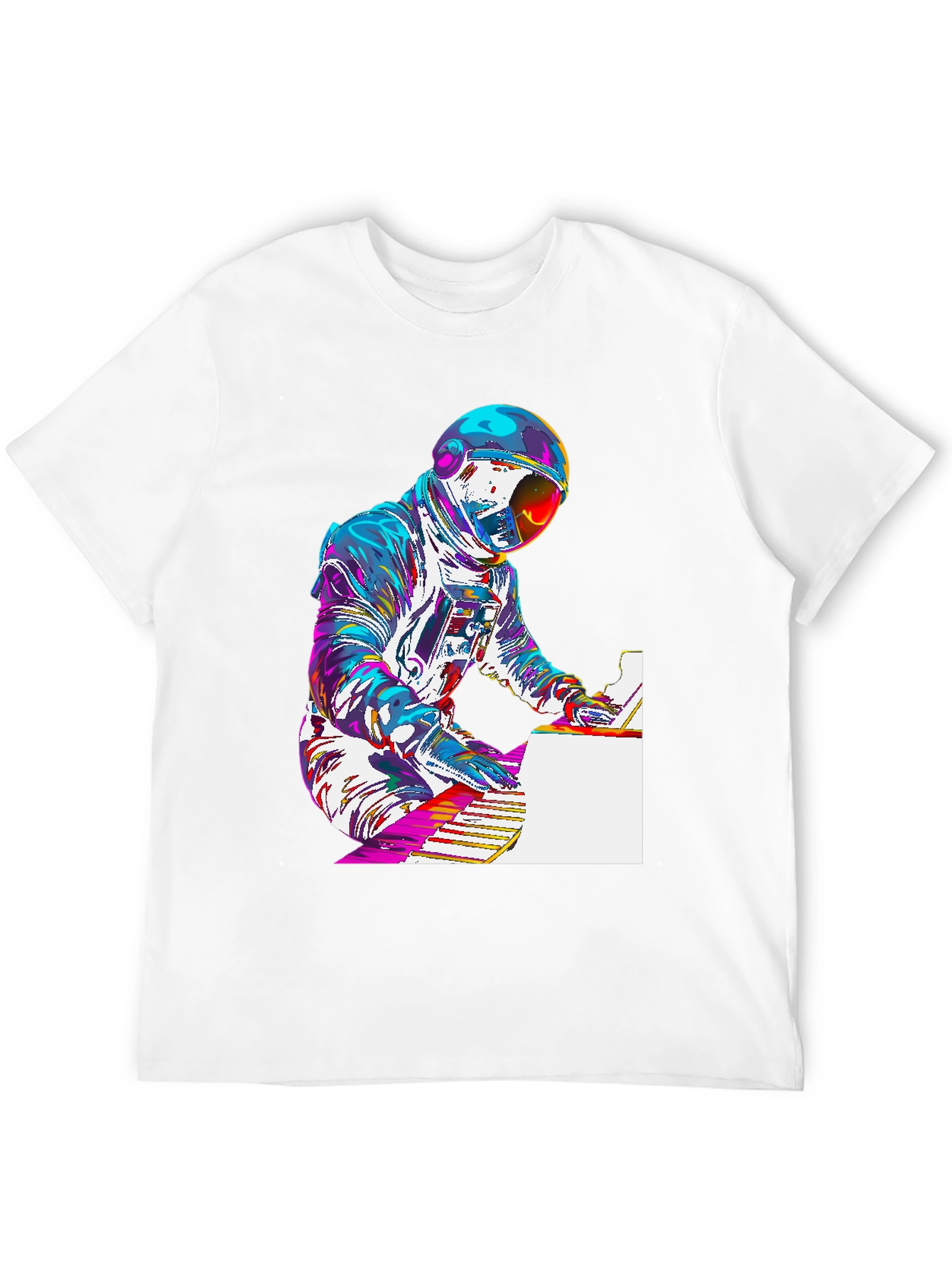 Astronaut Piano Player Graphic T-Shirt
