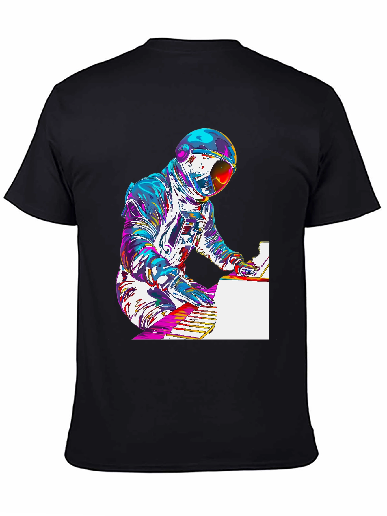 Astronaut Piano Player Graphic T-Shirt