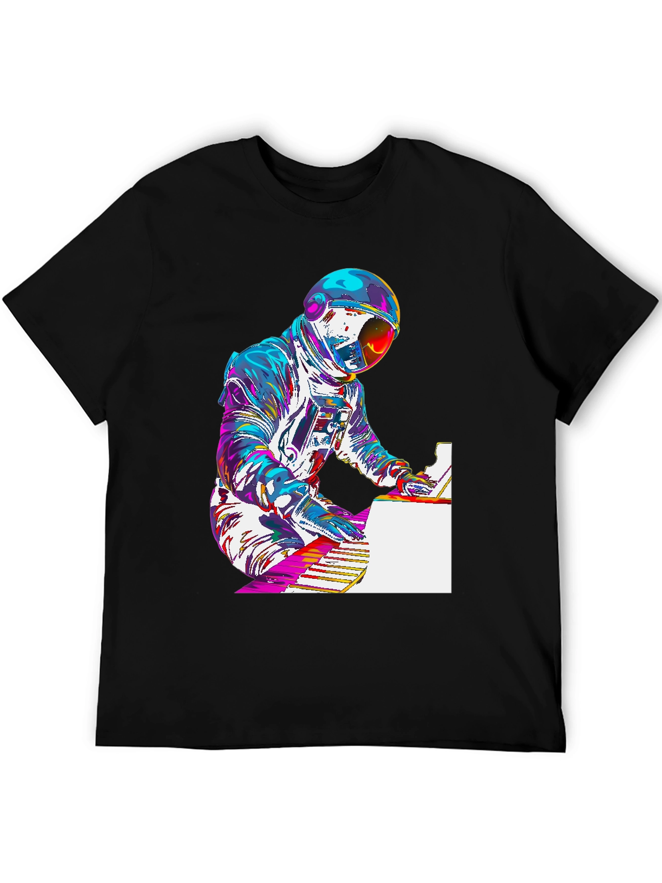 Astronaut Piano Player Graphic T-Shirt