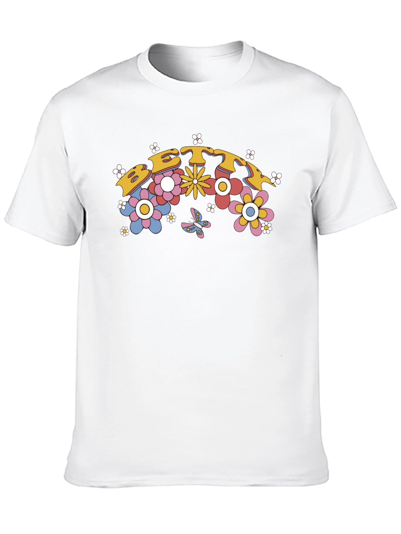 Retro Floral Graphic Tee - Black