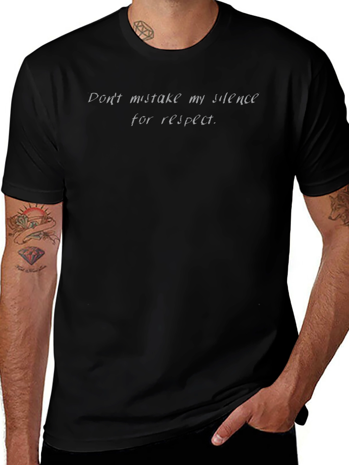 Silence Isnt Respect Graphic Tee - Mens Black T-Shirt