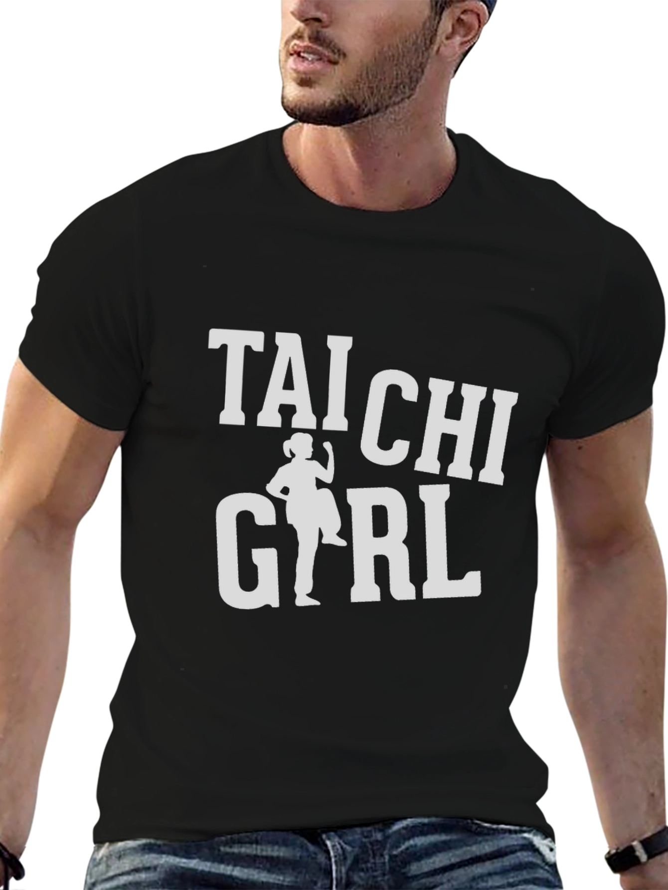 Tai Chi Girl Black Graphic T-Shirt