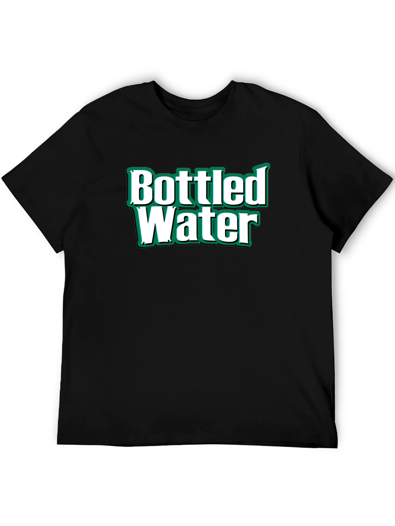 Bottled Water Graphic T-Shirt - Black Cotton Tee