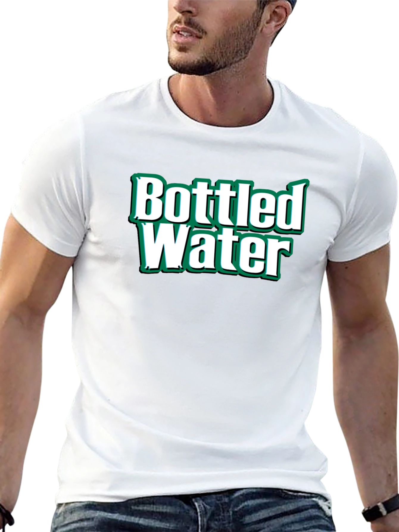 Bottled Water Graphic T-Shirt - Black Cotton Tee