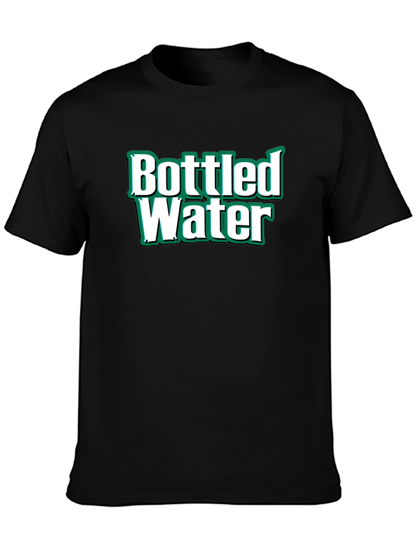 Bottled Water Graphic T-Shirt - Black Cotton Tee