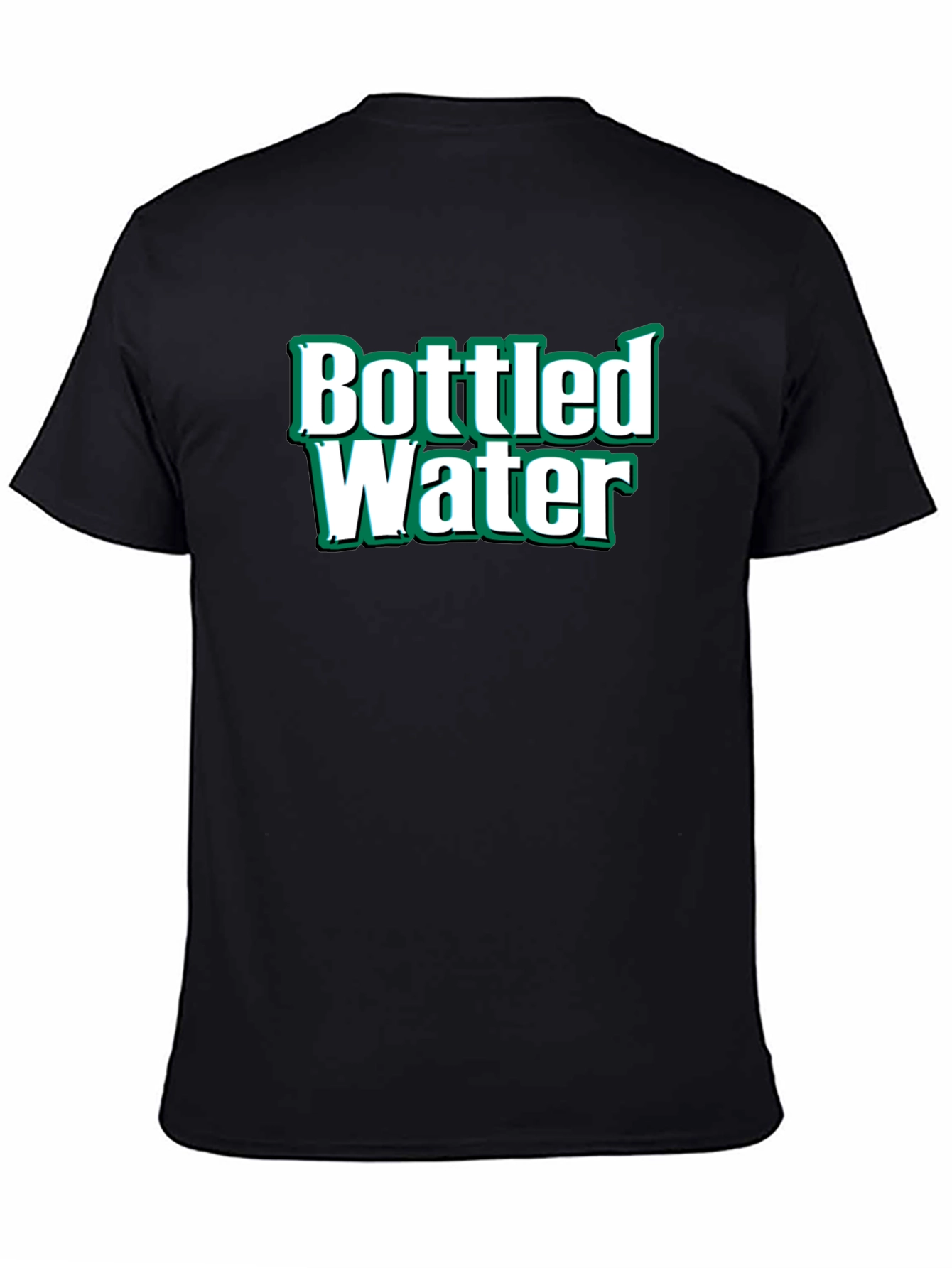 Bottled Water Graphic T-Shirt - Black Cotton Tee
