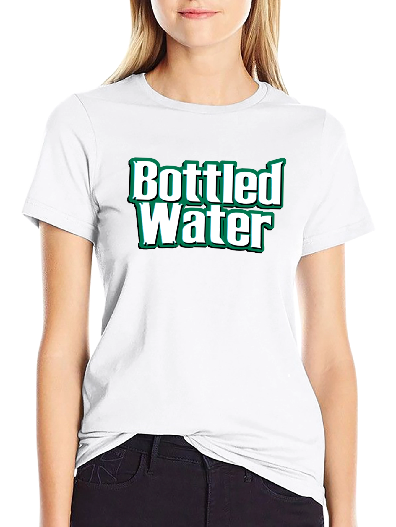 Bottled Water Graphic T-Shirt - Black Cotton Tee