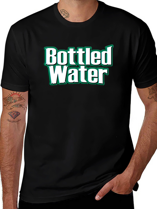 Bottled Water Graphic T-Shirt - Black Cotton Tee