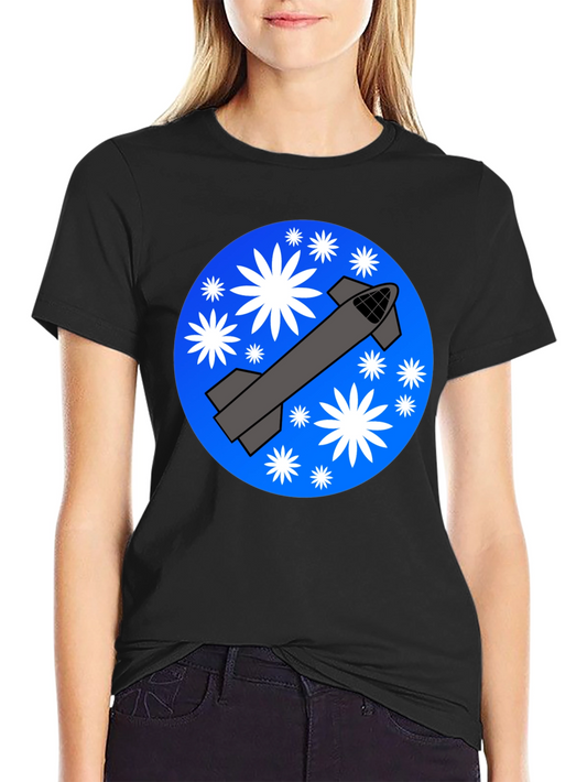 Space Rocket Graphic T-Shirt - Starry Launch Design