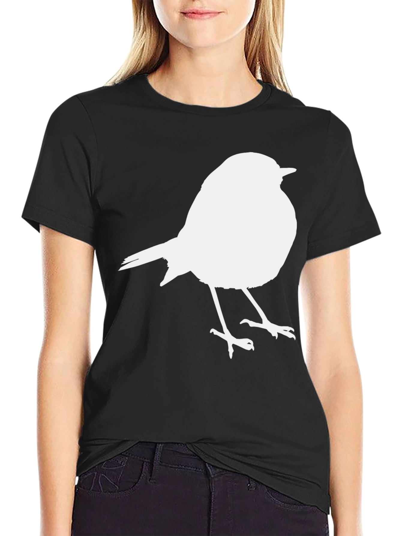 Bird Graphic Print Crew Neck T-Shirt