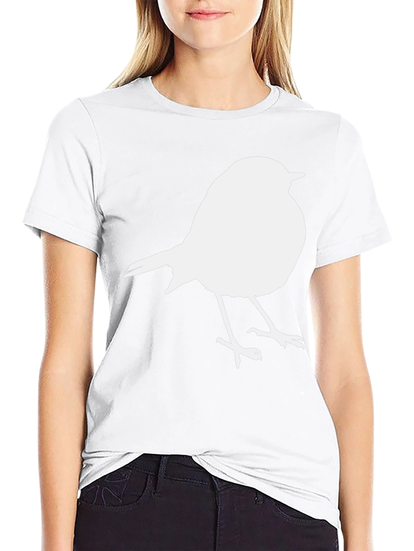 Bird Graphic Print Crew Neck T-Shirt
