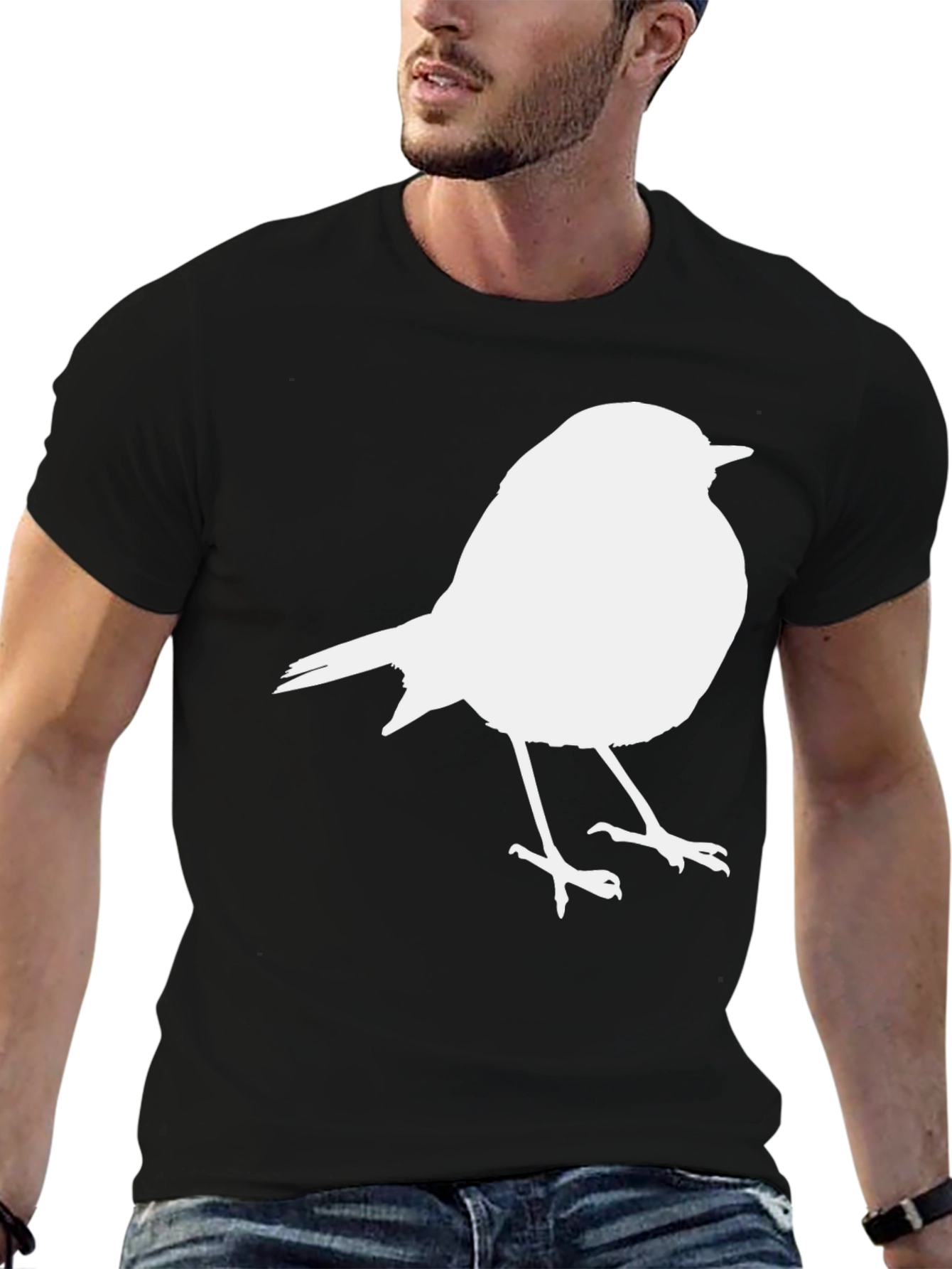 Bird Graphic Print Crew Neck T-Shirt