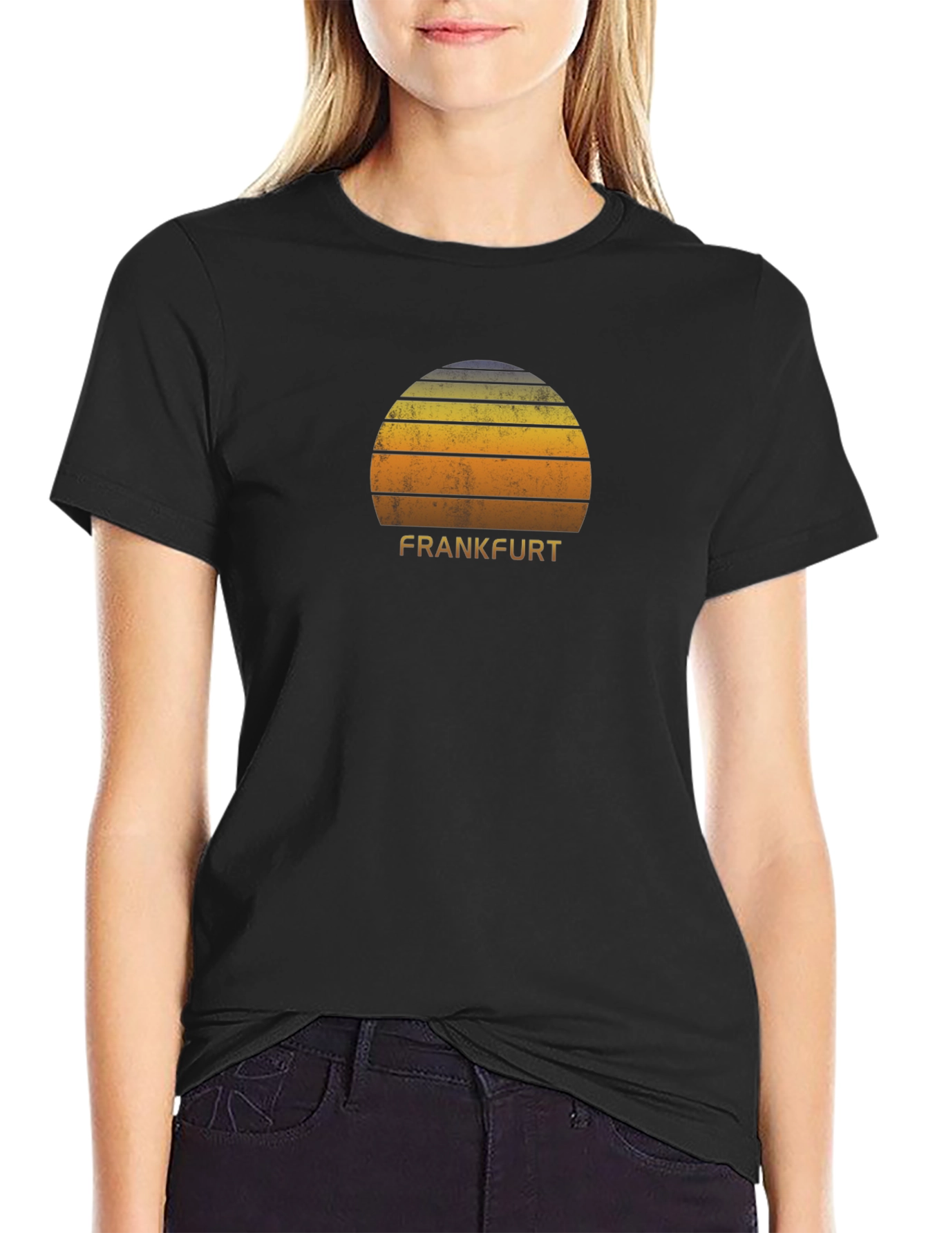 Retro Frankfurt Sunset Graphic T-Shirt