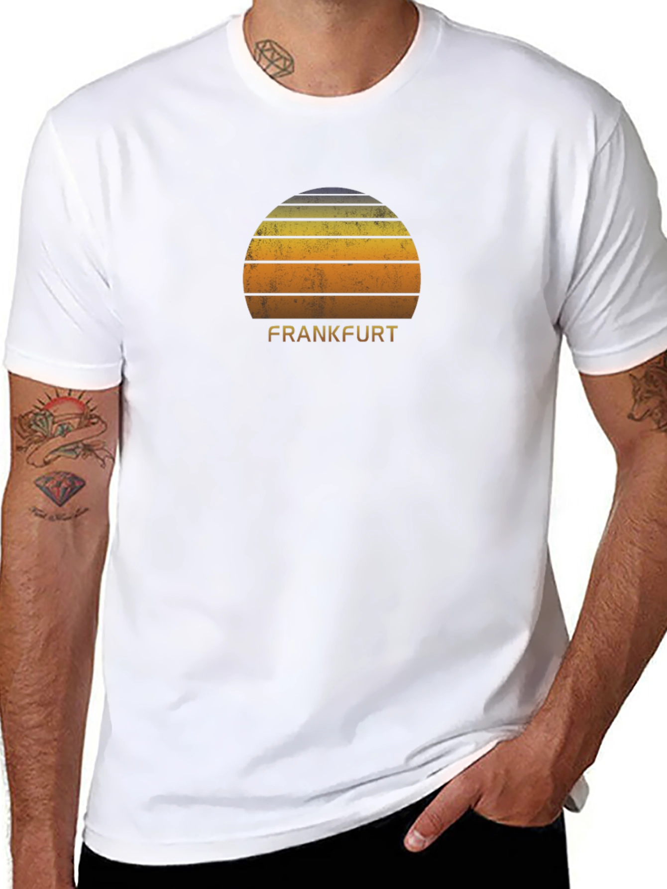 Retro Frankfurt Sunset Graphic T-Shirt