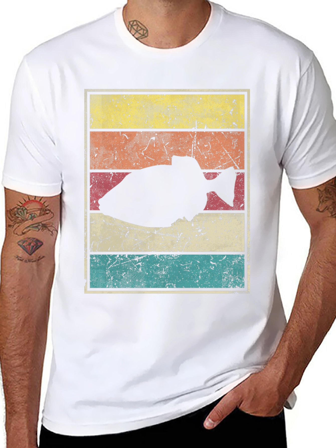 Retro Triggerfish Graphic Tee - Black