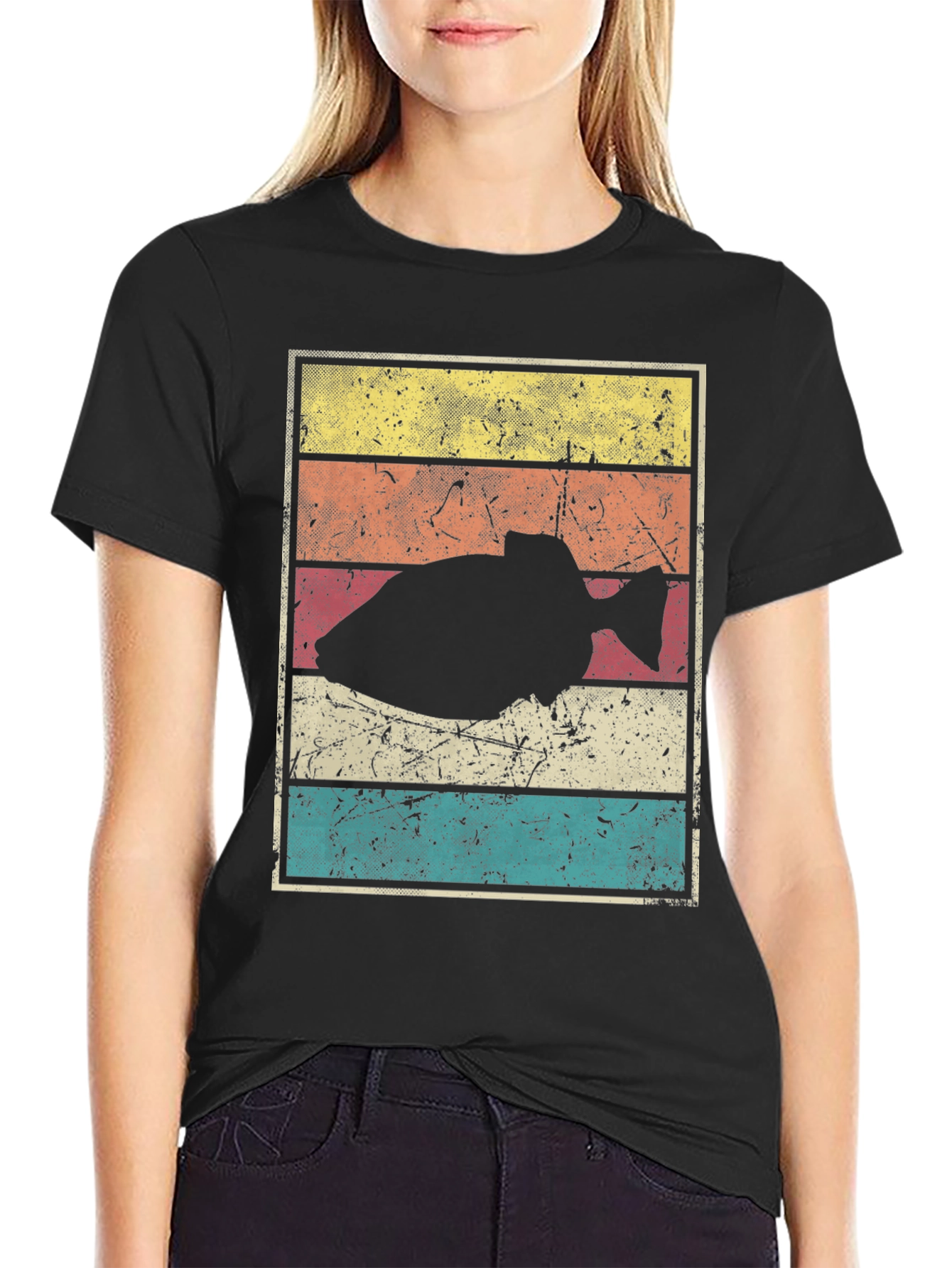 Retro Triggerfish Graphic Tee - Black