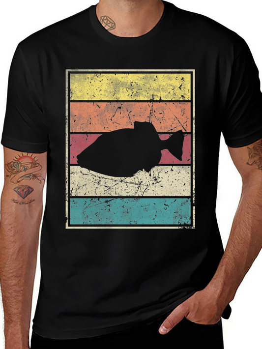 Retro Triggerfish Graphic Tee - Black
