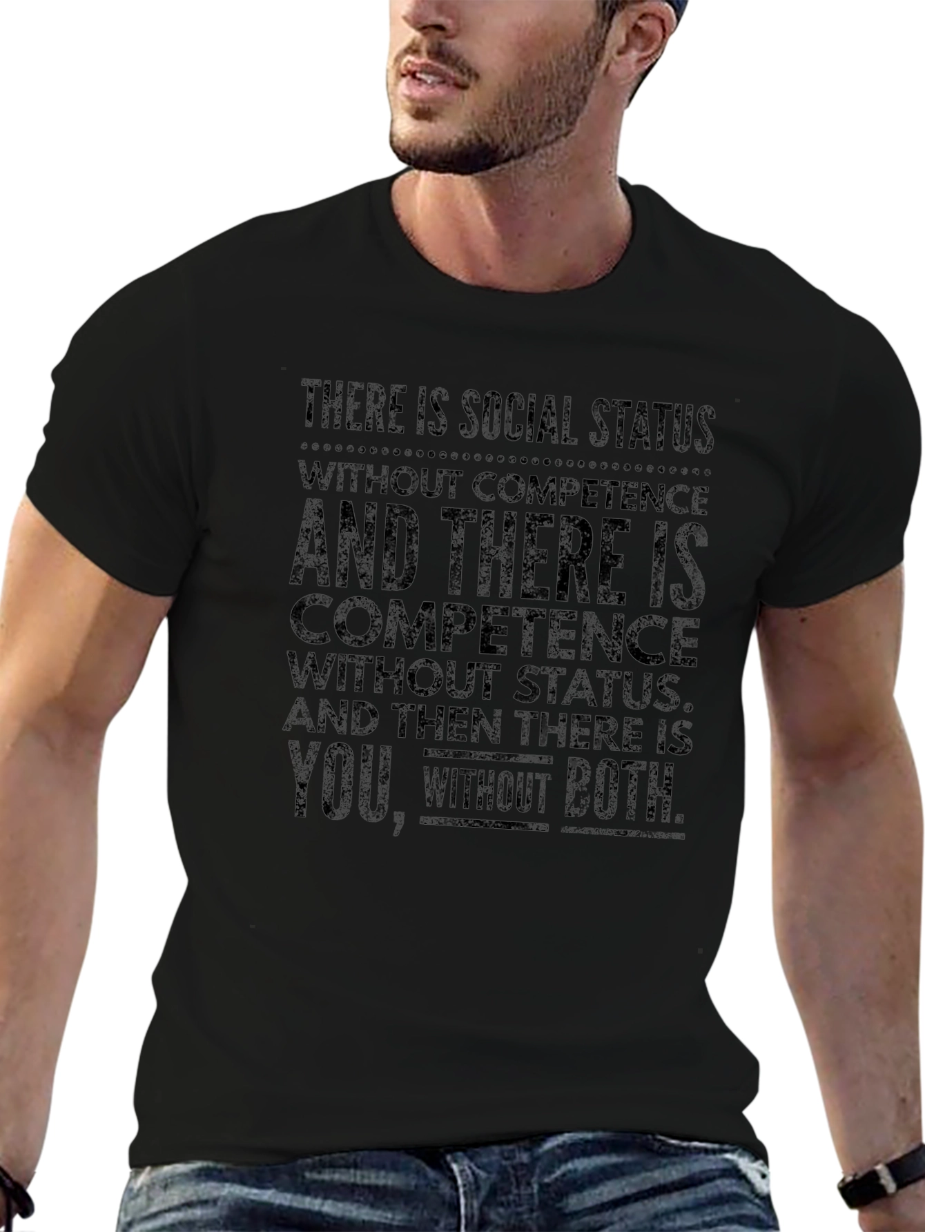 Social Status Competence Graphic Tee - Black