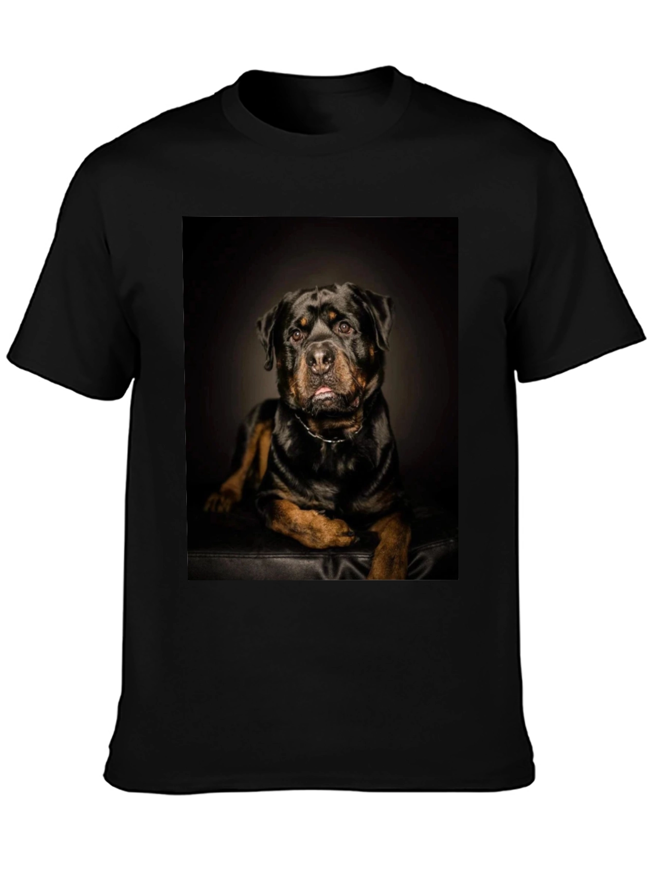Rottweiler Dog Portrait Black T-Shirt
